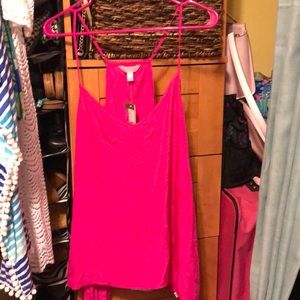 Lilly Pulitzer Fleur Silk Top Hot Pink